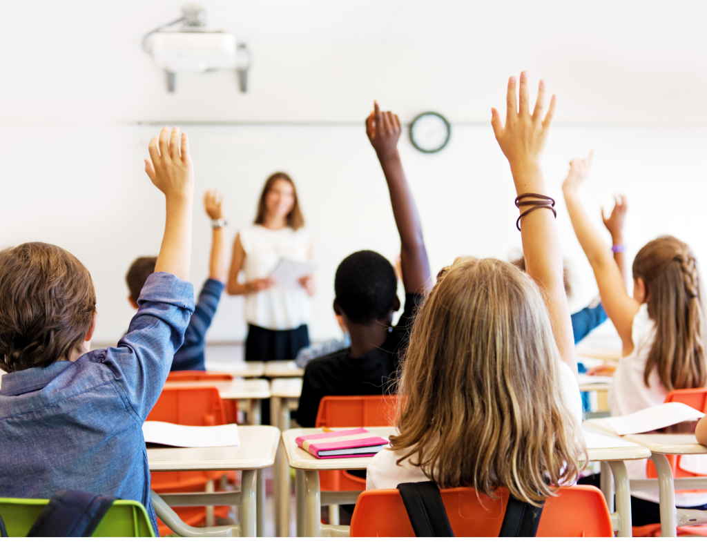 Children listen at school